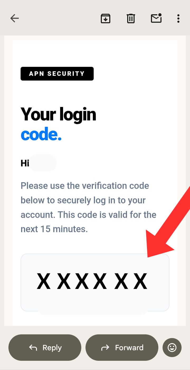 Find 6-Digit Code in Email